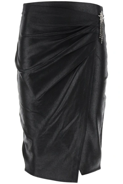 Shop Pinko Cagliare 2 Faux Leather Wrap Skirt In Black