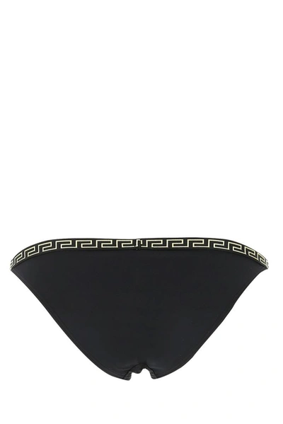 Shop Versace Greca Border Bikini Bottoms In Black