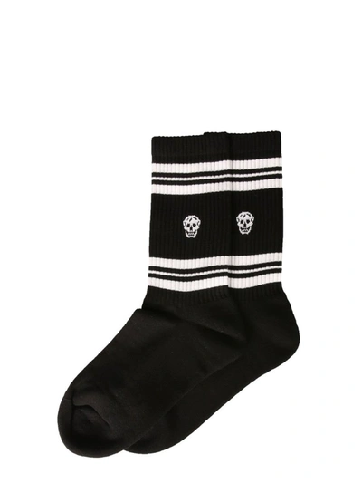 Shop Alexander Mcqueen Skull Sport Socks In Black