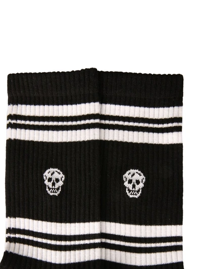 Shop Alexander Mcqueen Skull Sport Socks In Black