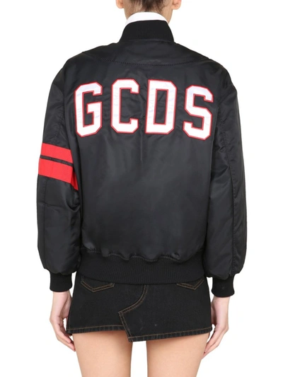 Shop Gcds Logo Bomber Jacket In Black