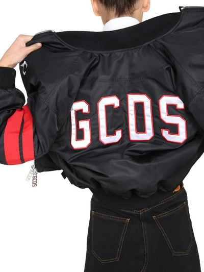 Shop Gcds Logo Bomber Jacket In Black