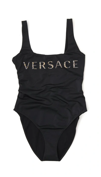 Shop Versace Logo Print One In Black