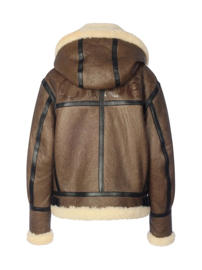 Shop Chloé Aviator Jacket In Brown