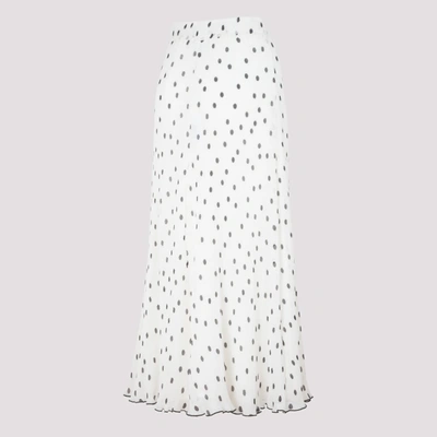 Shop Ganni Pleated Georgette Skirt In White