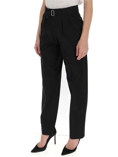 Shop Maison Margiela High Rise Belted Trousers In Black