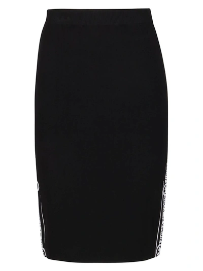 Shop Michael Michael Kors Logo Tape Midi Skirt In Black