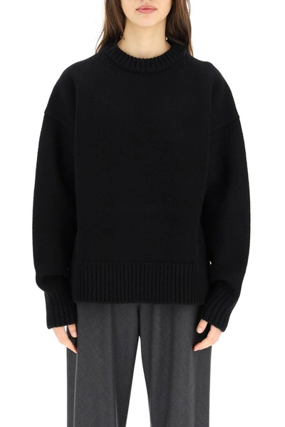 Shop The Row Crewneck Knitted Jumper In Black