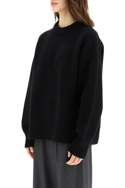 Shop The Row Crewneck Knitted Jumper In Black
