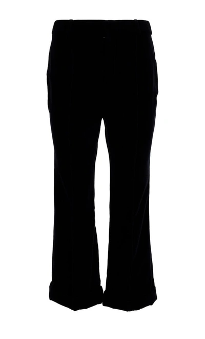 Shop Saint Laurent Cropped Flared Trousers In Black