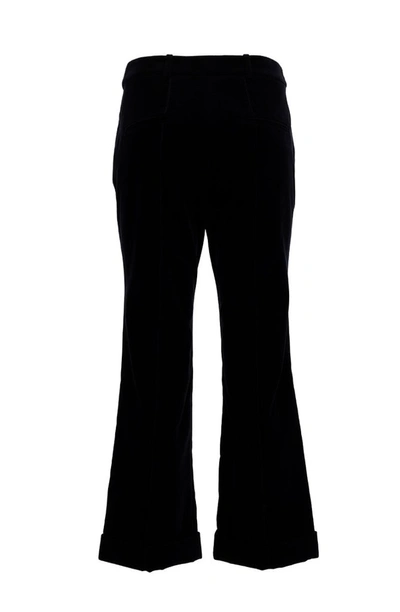 Shop Saint Laurent Cropped Flared Trousers In Black