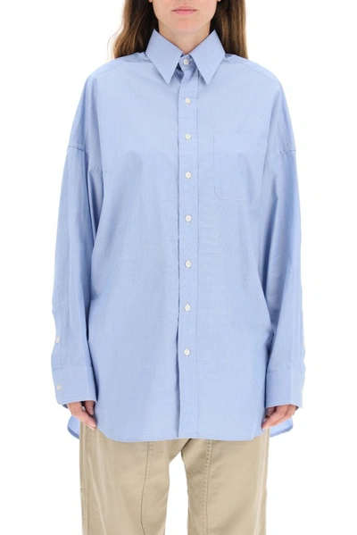 Shop R13 Oversized Oxford Shirt In Blue