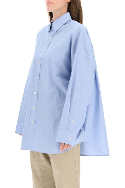 Shop R13 Oversized Oxford Shirt In Blue