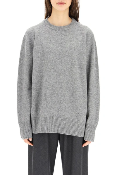 Shop The Row Crewneck Knit Sweater In Grey