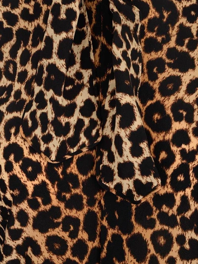 Shop Saint Laurent Pussybow Leopard Print Blouse In Multi