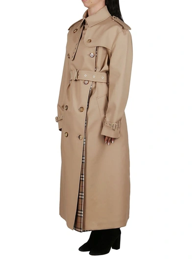 Shop Burberry Vintage Check Layered Trench Coat In Beige