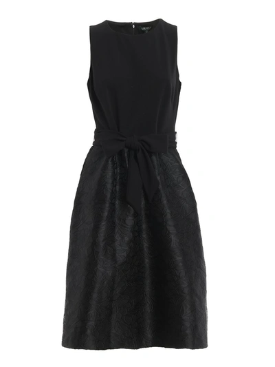 Shop Lauren Ralph Lauren Bow Jacquard Dress In Black