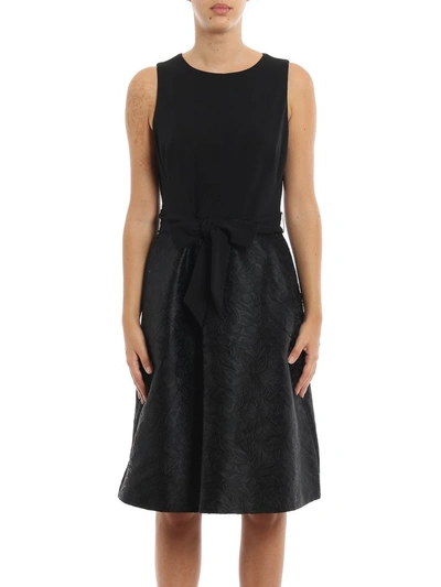 Shop Lauren Ralph Lauren Bow Jacquard Dress In Black