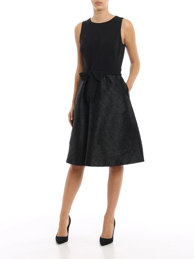 Shop Lauren Ralph Lauren Bow Jacquard Dress In Black