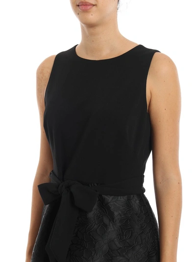 Shop Lauren Ralph Lauren Bow Jacquard Dress In Black