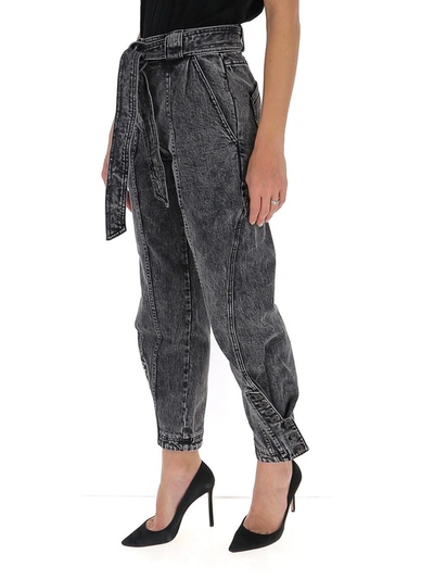 Shop Ulla Johnson Carmen Belted Tapered Jeans In Grey