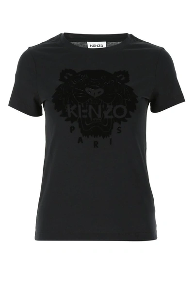 Shop Kenzo Tiger Flock T In Black