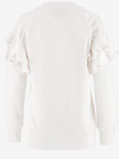 Shop Moschino Teddy Cake Ruffled Sweatshirt In White