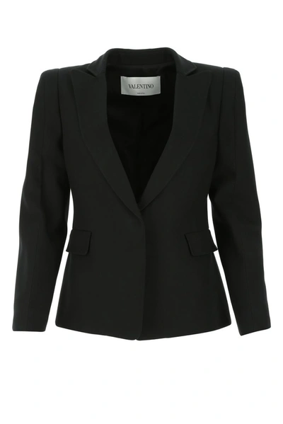 Shop Valentino Dunettine Single Breasted Blazer In Black