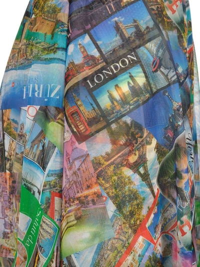 Shop Balenciaga All Over Postcard Print Skirt In Multi