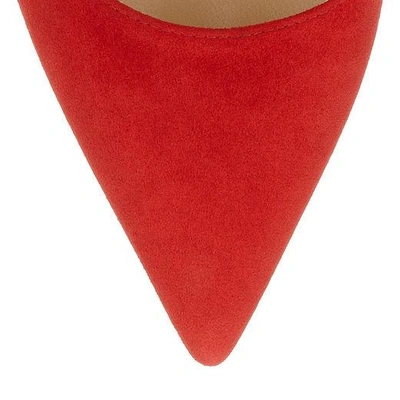 Shop Jimmy Choo Anouk Red Suede Pointy Toe Pumps
