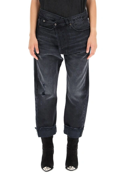 Shop R13 Crossover Cropped Jeans In Black