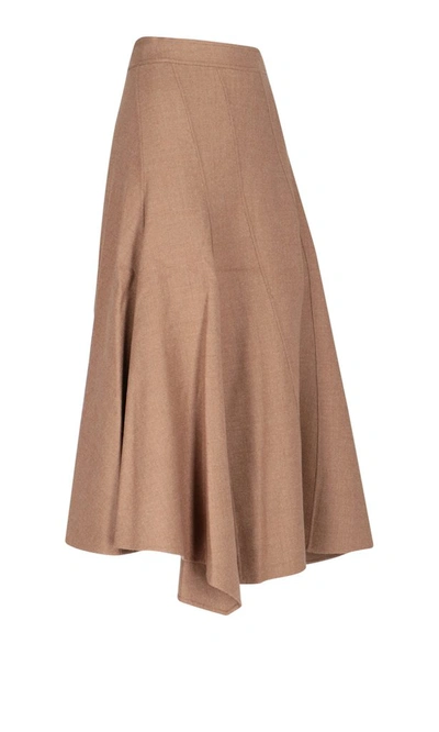 Shop Jw Anderson Spiral Midi Skirt In Beige