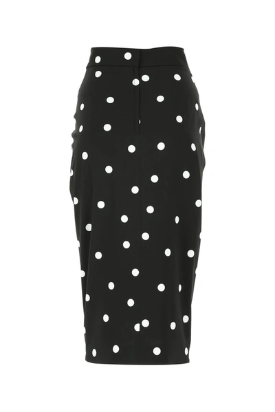 Shop Dolce & Gabbana Polka Dot Skirt In Black