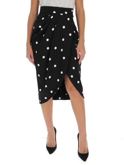 Shop Dolce & Gabbana Polka Dot Skirt In Black