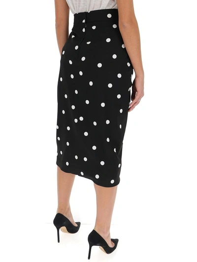 Shop Dolce & Gabbana Polka Dot Skirt In Black