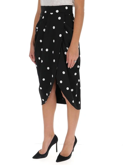 Shop Dolce & Gabbana Polka Dot Skirt In Black