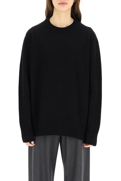 Shop The Row Crewneck Knit Sweater In Black