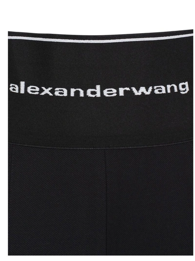 Shop Alexander Wang Logo Printed Leggings In Black