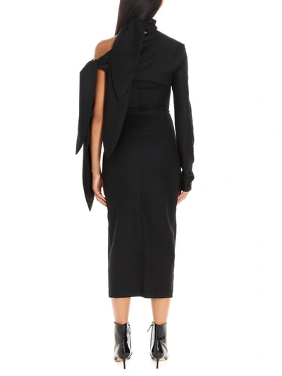 Shop Materiel Matériel Fitted One Shoulder Turtleneck Dress In Black