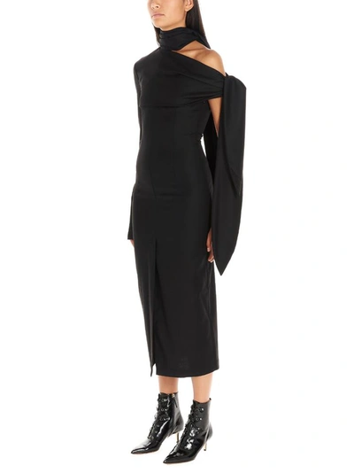 Shop Materiel Matériel Fitted One Shoulder Turtleneck Dress In Black