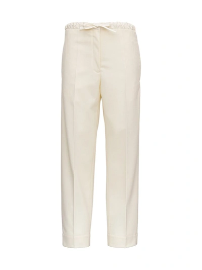 Shop Jil Sander Drawstring Trousers In White