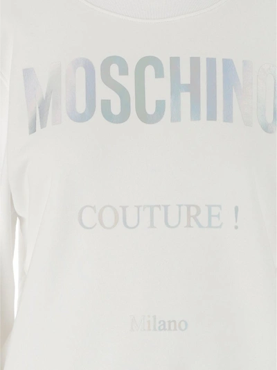 Shop Moschino Logo Printed Sweatshirt In White