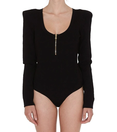 Shop Balmain Zip In Black