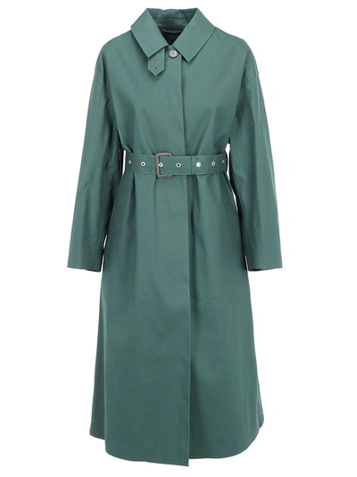 Shop Mackintosh Rosewell Belted Trench Coat In Green