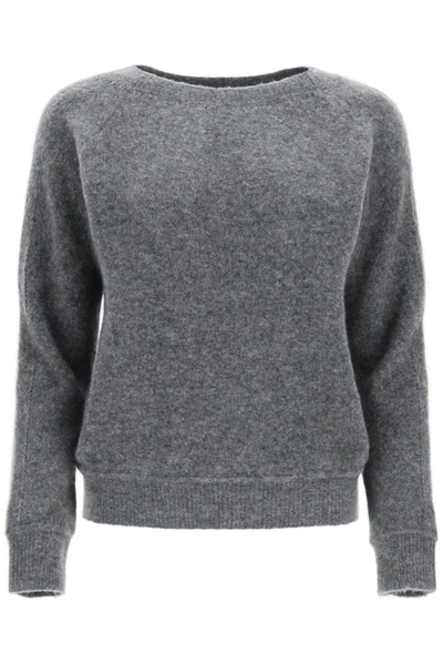 Shop Apc A.p.c Laya Crewneck Knit Sweater In Grey