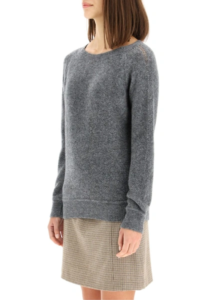 Shop Apc A.p.c Laya Crewneck Knit Sweater In Grey