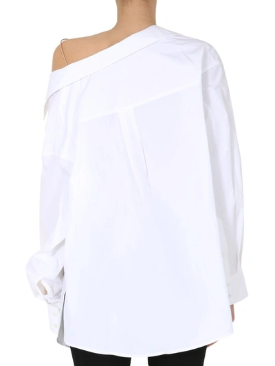 Shop Alexander Wang Tucked Bust Oxford Blouse In White