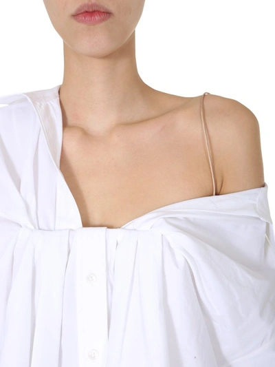 Shop Alexander Wang Tucked Bust Oxford Blouse In White
