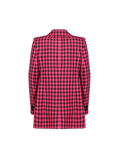 Shop Balenciaga Checked Tailored Blazer In Pink