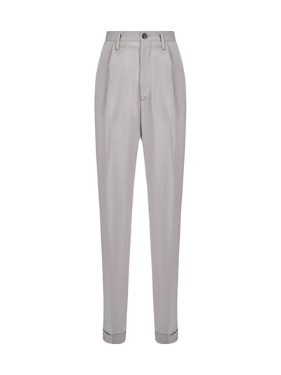 Shop Maison Margiela High Rise Tailored Trousers In Grey